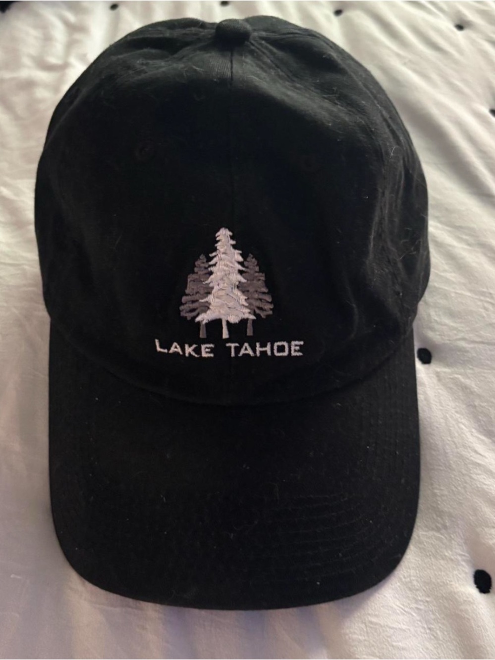 Lake Tahoe Embroidered Black Baseball Cap